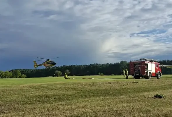 Wypadek w Mielniku: interwencja OSP i lądowanie śmigłowca LPR