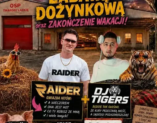 Dożynki i pożegnanie wakacji w Twarogach Lackich – zagra Raider