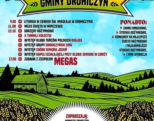 Dożynki Gminy Drohiczyn 2026 – święto plonów w Minczewie już w niedzielę