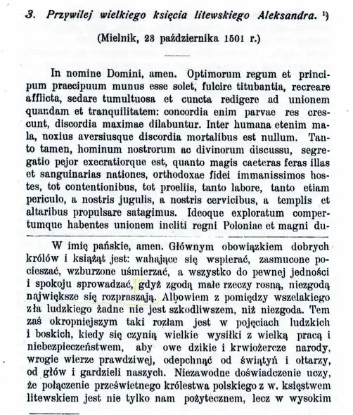 Unia mielnicka 1501: Postanowienia i znaczenie dla Polski i Litwy