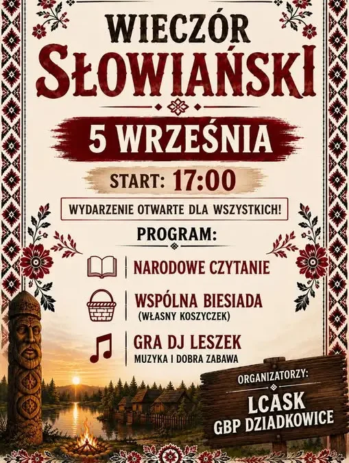 Wieczór słowiański w Dziadkowicach – zakończenie lata z Narodowym Czytaniem