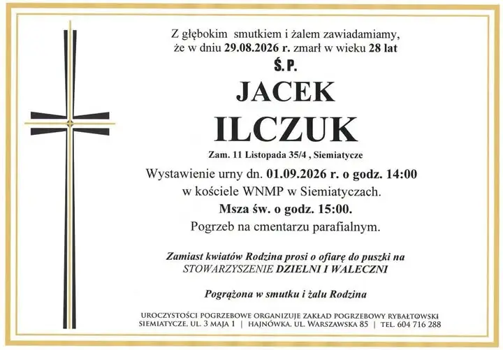 Odszedł Jacek Ilczuk – były piłkarz MKS Mielnik. Miał 28 lat