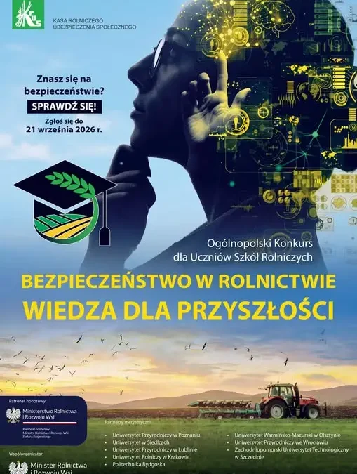 Konkurs KRUS dla uczniów szkół rolniczych – nagrody do 4 tys. zł