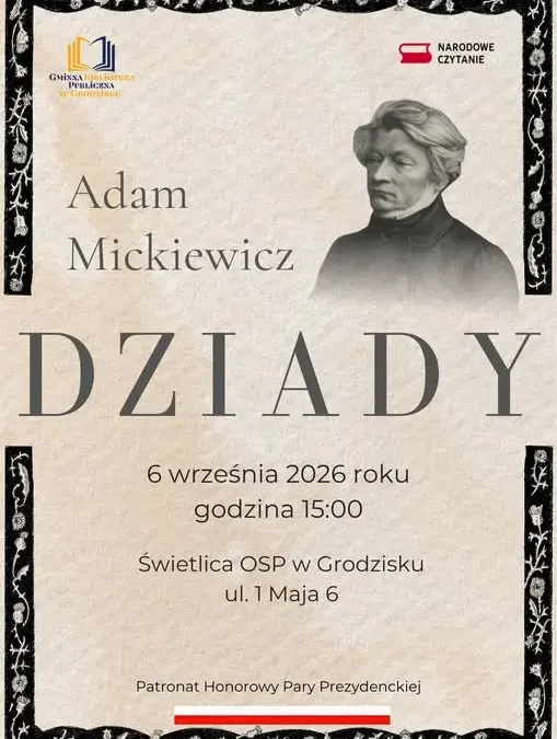 Narodowe Czytanie 2026 w Grodzisku – wspólne czytanie „Dziadów”