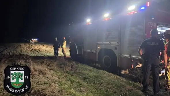 Pożar pozostałości roślinnych w Zalesiu – akcja strażaków z Nurca-Stacji i Siemiatycz