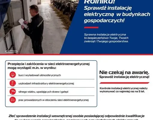 PGE Dystrybucja edukuje rolników: jak zadbać o bezpieczną instalację elektryczną w gospodarstwie
