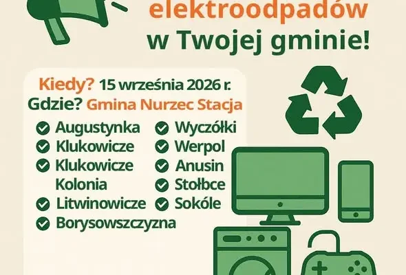 Gmina Nurzec-Stacja organizuje zbiórkę elektroodpadów – 14 i 15 września