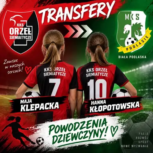 Maja Klepacka i Hania Kłopotowska zagrają w MKS Podlasie Biała Podlaska