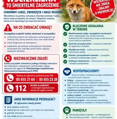 Wścieklizna w gminach Sarnaki i Janów Podlaski – służby apelują o ostrożność