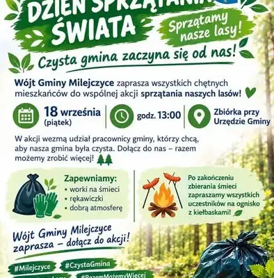 Mieszkańcy Gminy Milejczyce posprzątali swoją okolicę w ramach Dnia Sprzątania Świata