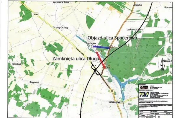 Utrudnienia w Czartajewie: zamknięty przejazd przez tydzień
