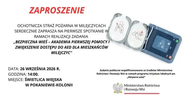 Bezpieczna wieś: szkolenie z pierwszej pomocy i AED w Pokaniewie-Kolonii