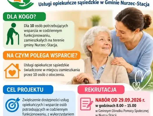 Gmina Nurzec-Stacja uruchamia projekt „Aktywni Razem” – ruszył nabór dla seniorów