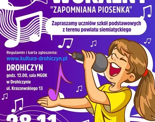 5. Powiatowy Konkurs Wokalny „Zapomniana Piosenka” w Drohiczynie – zapisy trwają