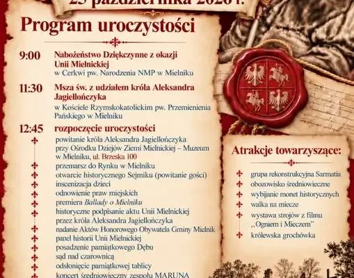 Mielnik świętuje 525-lecie Unii Mielnickiej – historyczne widowisko już 25 października