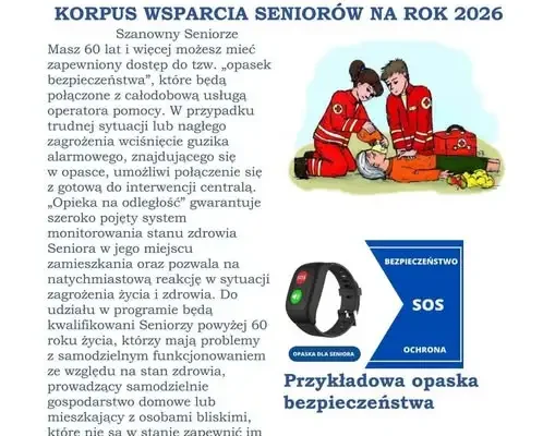 Korpus Wsparcia Seniorów 2026 w gminie Nurzec-Stacja – bezpłatne opaski bezpieczeństwa dla osób 60+