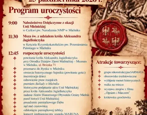 Mielnik świętuje 525-lecie Unii Mielnickiej – historyczne widowisko już 25 października